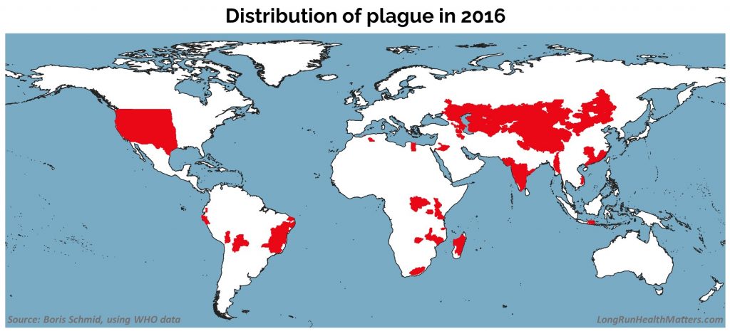 Distribution plague 2016 WHO