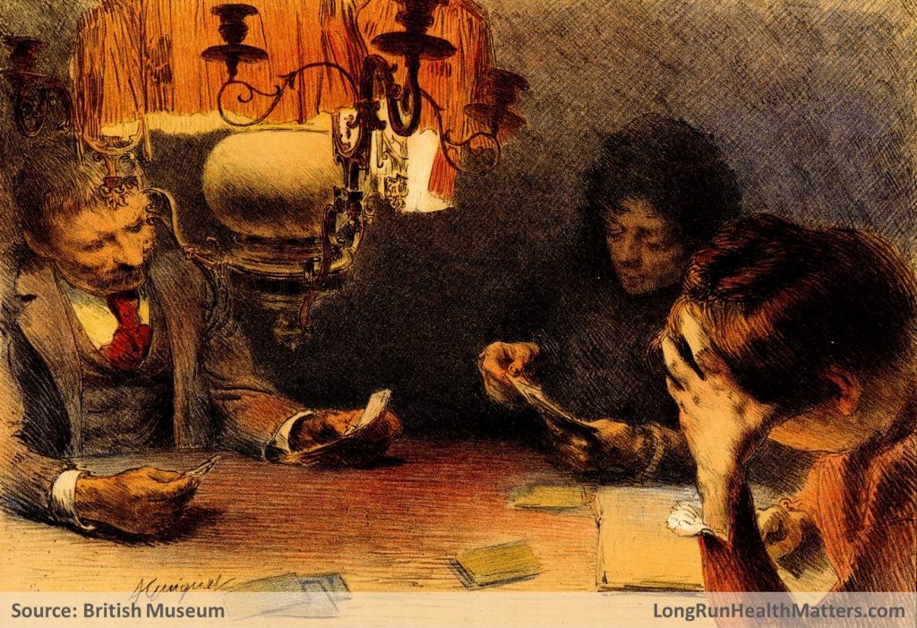 Emotional wellbeing - 19th century - Britain people playing cards