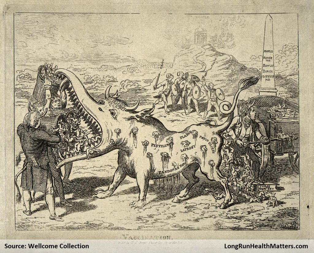 Cartoon Vaccination Effects Smallpox vaccination 19th century Finland lessons vaccine mandate