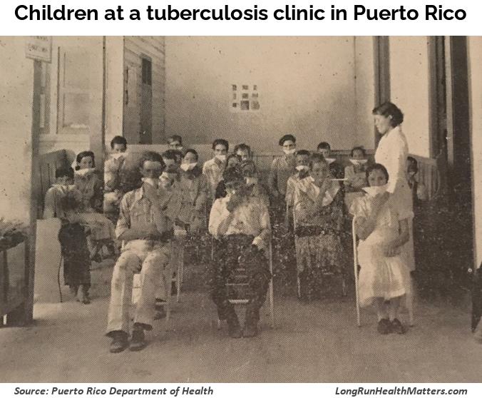 Children at a tuberculosis clinic in Puerto Rico