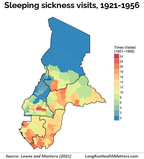 Sleeping sickness visits, 1921-1956